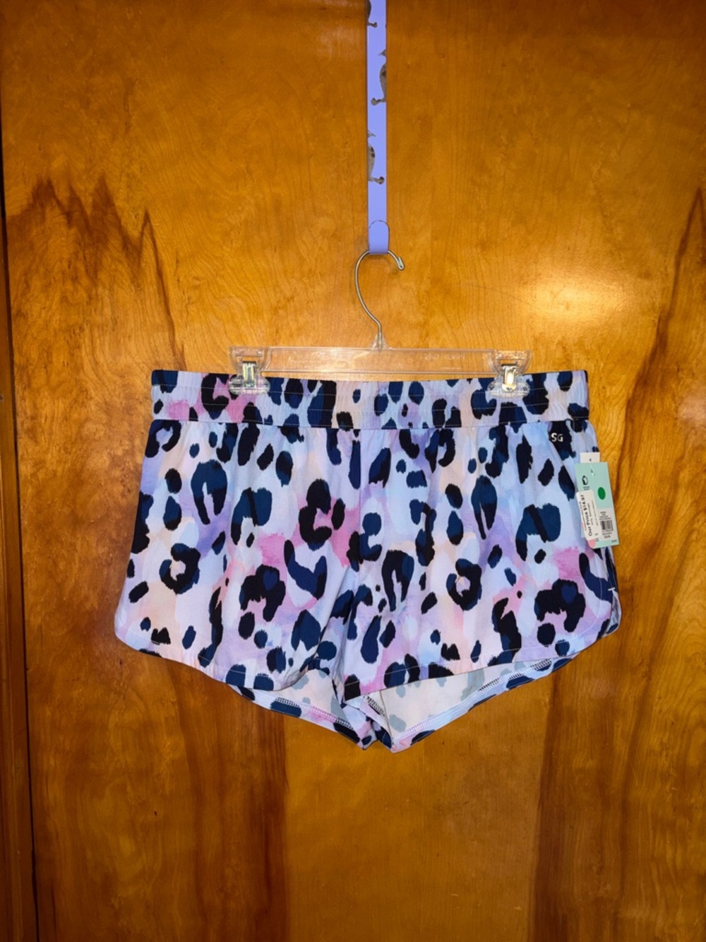 DSG Stride Active Shorts Lavender Leopard Print NWT Size Large - Picture 11 of 11